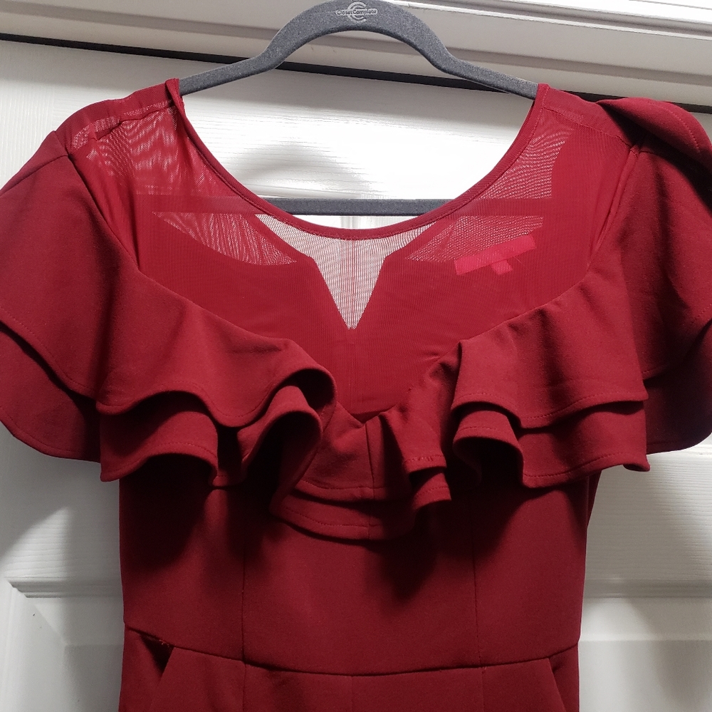 Red Ruffle Jumpsuit